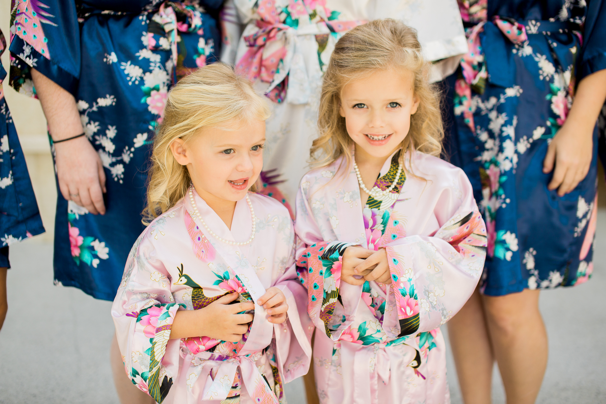 flower girls in floral robes