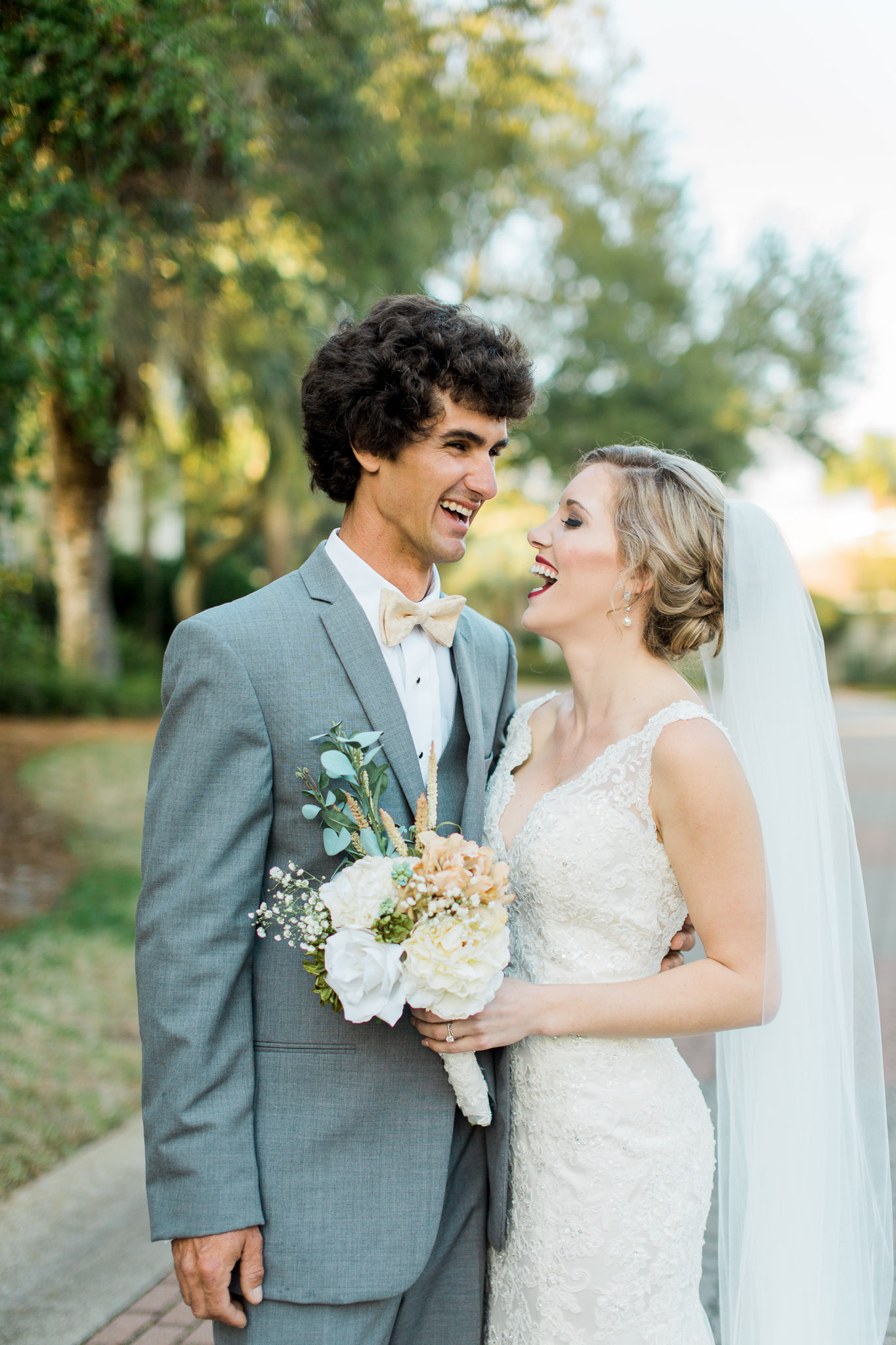 wedding portraits of bride and groom in destin florida