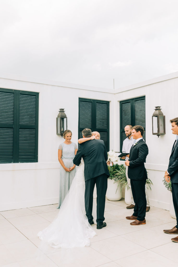 an intimate Rosemary Beach rooftop Covid wedding